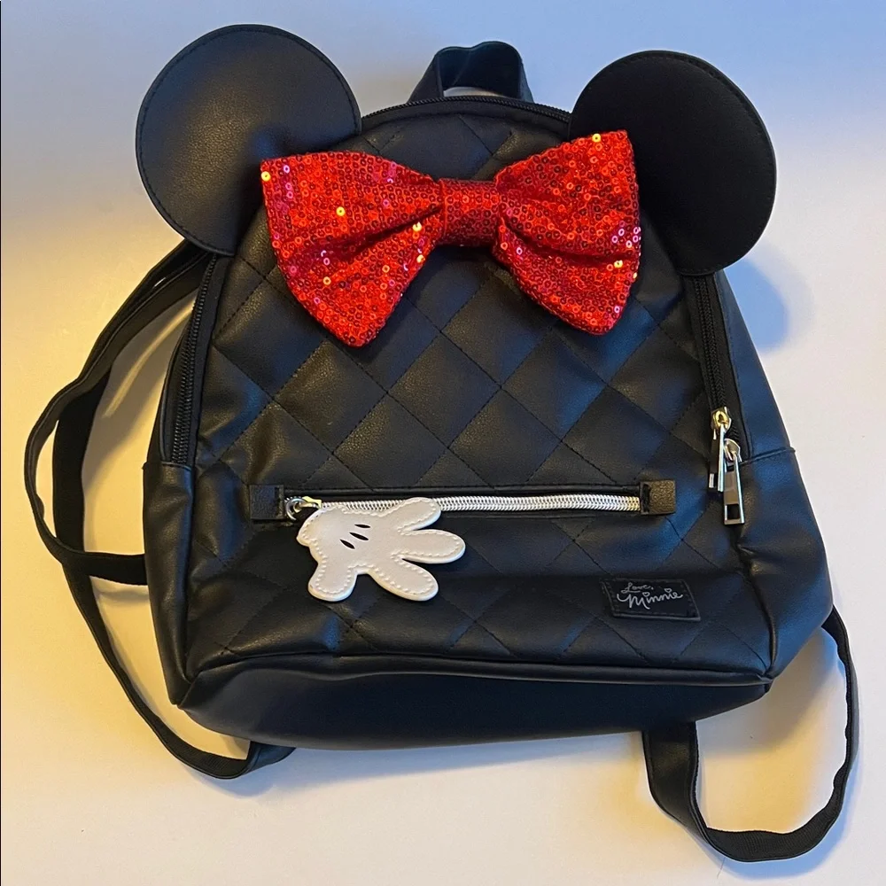 Disney Minnie Mouse Quilted Backpack with/Ears and Bow